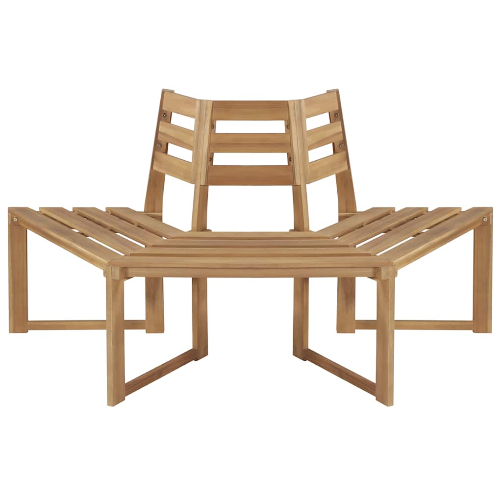 Baumbank Halb-Hexagonal 160 cm Gartenbank Massivholz Akazie