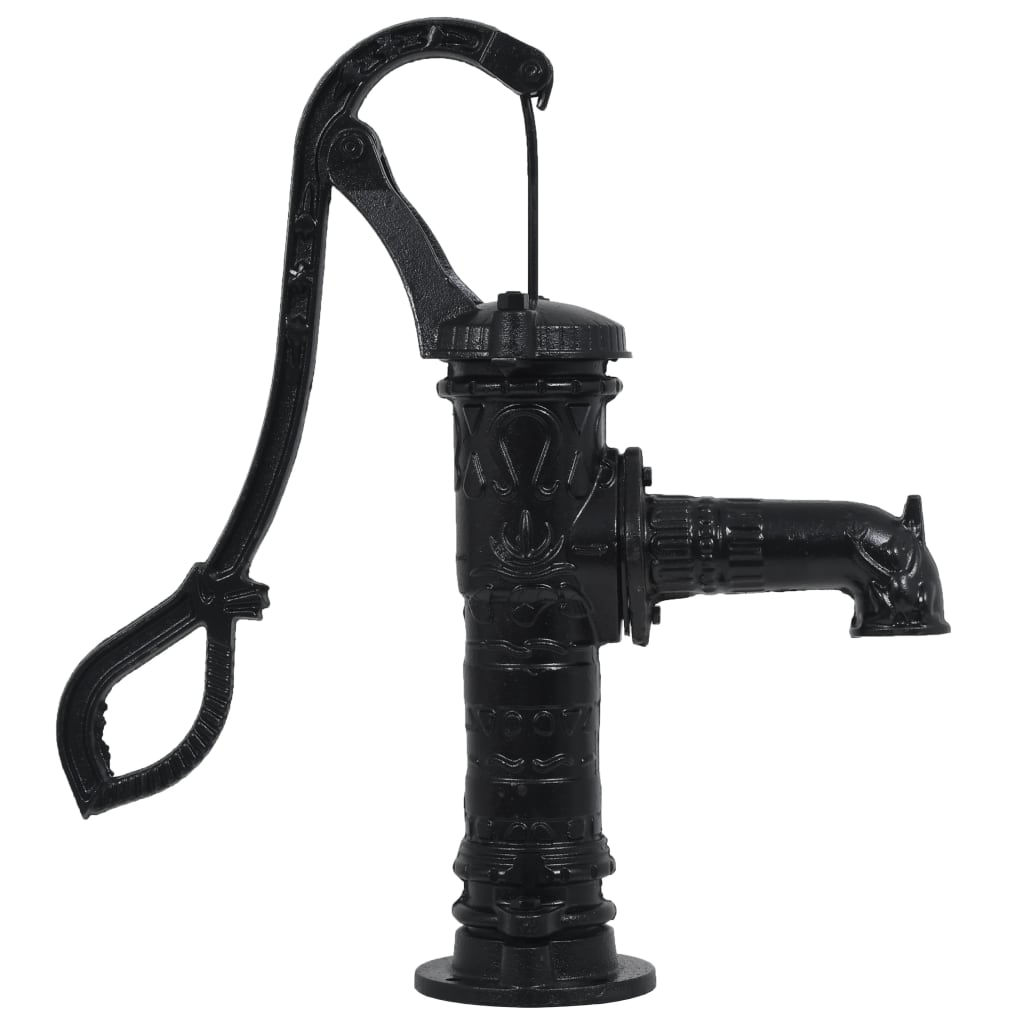 Handschwengelpumpe mit Ständer Gusseisen Gartenpumpe Brunnenpumpe schwarz