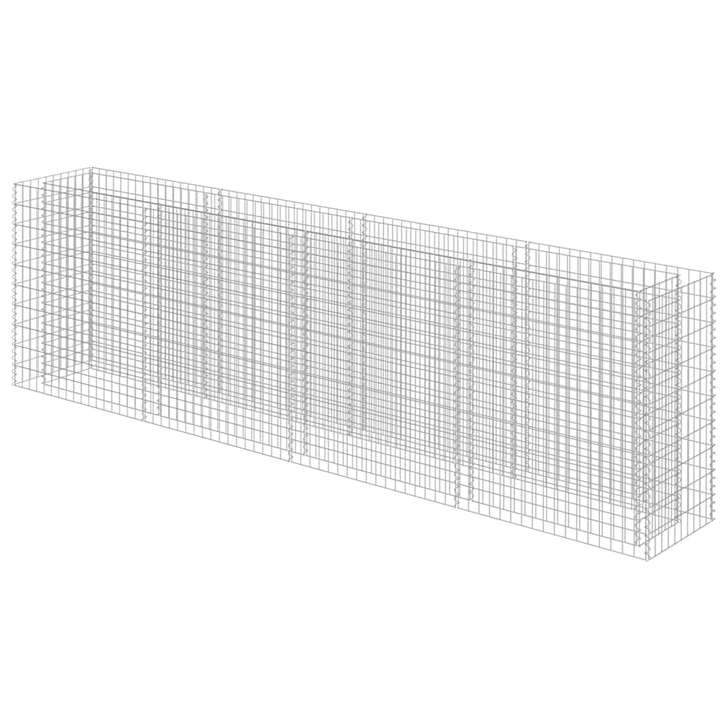Gabionen Hochbeet Verzinkter Stahl 360×50×100 cm Steinkorb Pflanzkorb Blumenbeet