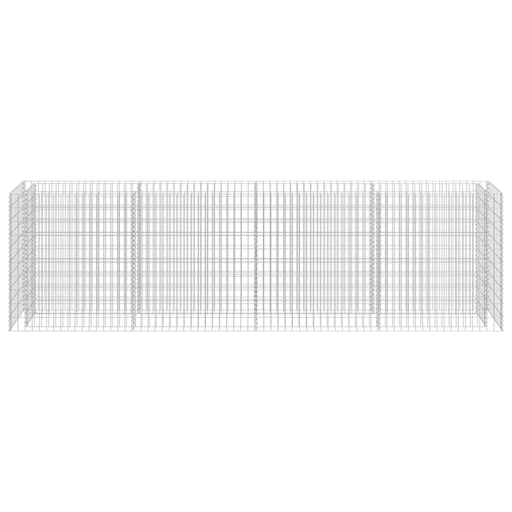 Gabionen Hochbeet Verzinkter Stahl 360×50×100 cm Steinkorb Pflanzkorb Blumenbeet