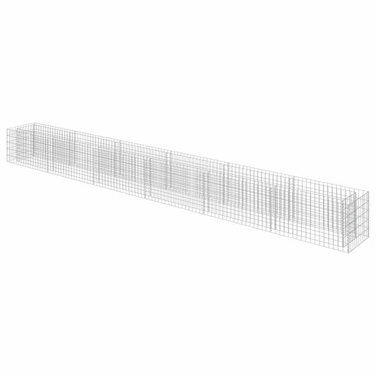 Gabion raised bed, galvanized steel, 540x50x50 cm, stone basket, flower bed, planter