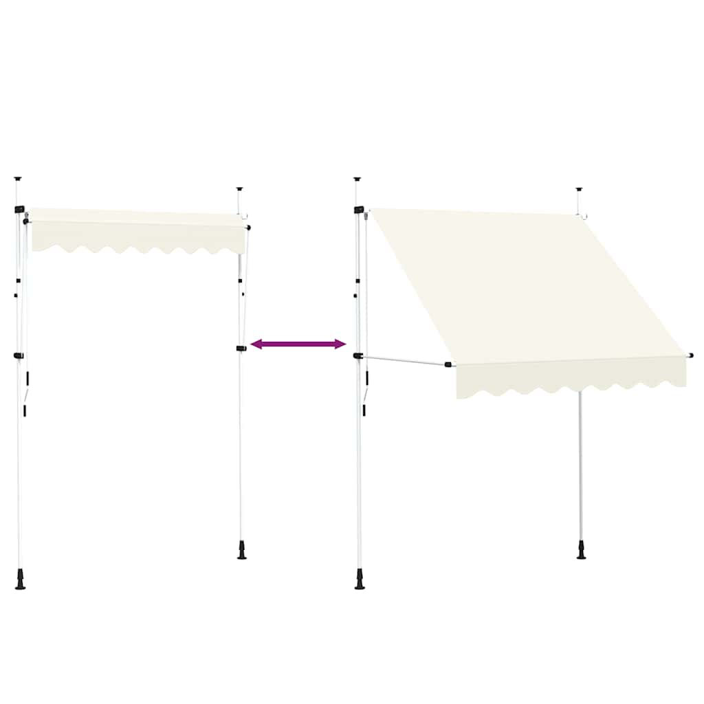 Einziehbare Markise Handkurbel 200 cm Creme Beige Sonnenmarkise Sonnenschutz