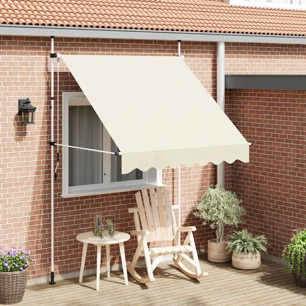 Einziehbare Markise Handkurbel 200 cm Creme Beige Sonnenmarkise Sonnenschutz