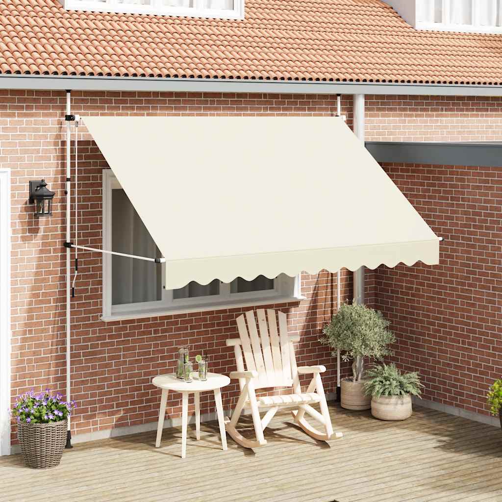 Einziehbare Markise Handkurbel 300 cm Creme Beige Sonnenmarkise Sonnenschutz