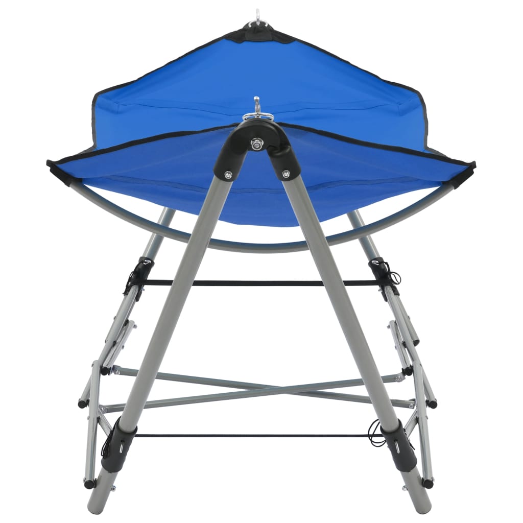Hängematte mit faltbarem Ständer Blau 241 x 76 x 70 cm mobil