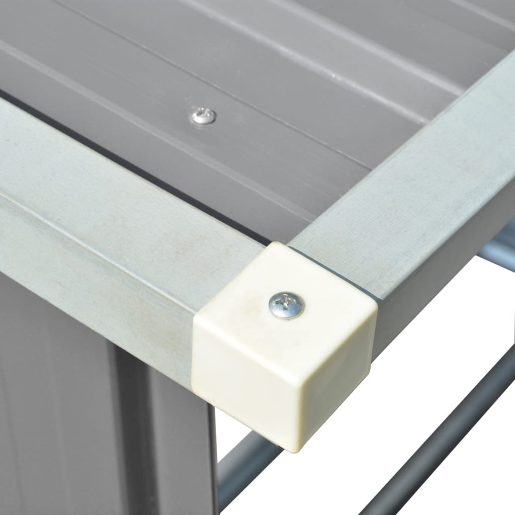 Brennholzlager Verzinkter Stahl 163x83x154 cm Grau Holzlager Feuerholz