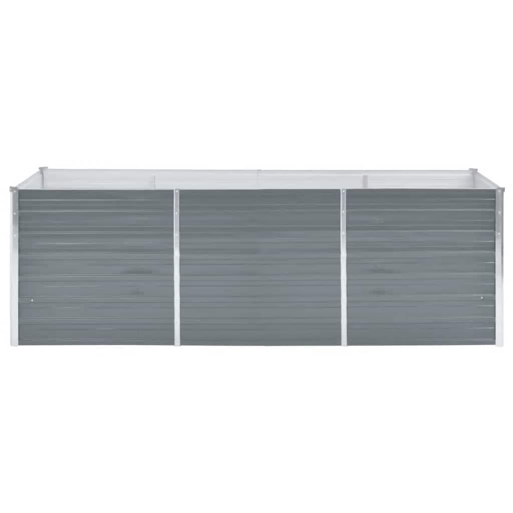 Garten-Hochbeet Verzinkter Stahl 240x80x77 cm Grau Blumenkasten Pflanzkübel