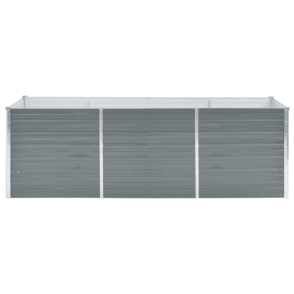 Garten-Hochbeet Verzinkter Stahl 240x80x77 cm Grau Blumenkasten Pflanzkübel