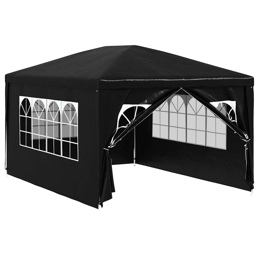 Partyzelt 3x4 m Anthrazit Pavillon mit Seitenwänden Festpavillon Gartenpavillon