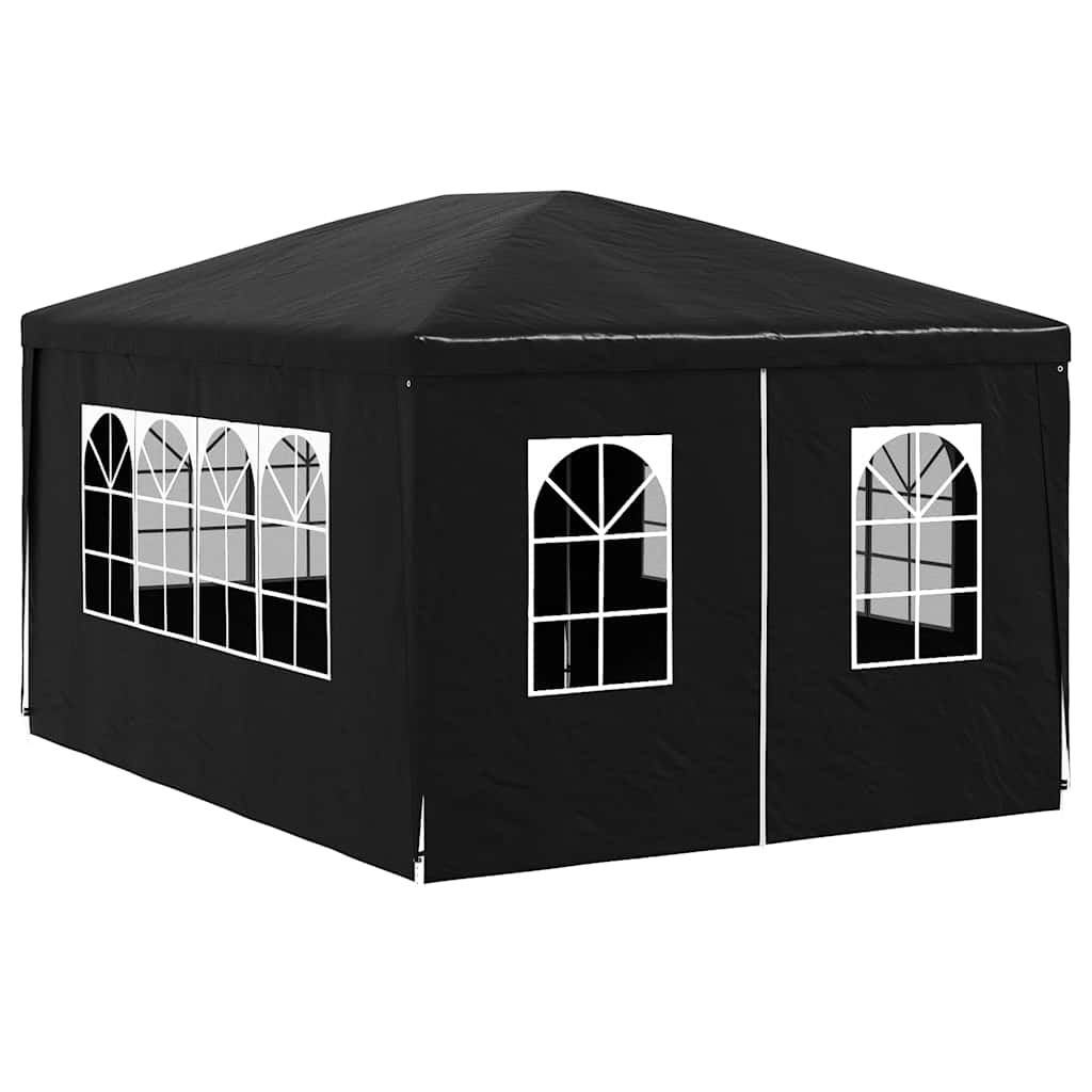 Partyzelt 3x4 m Anthrazit Pavillon mit Seitenwänden Festpavillon Gartenpavillon