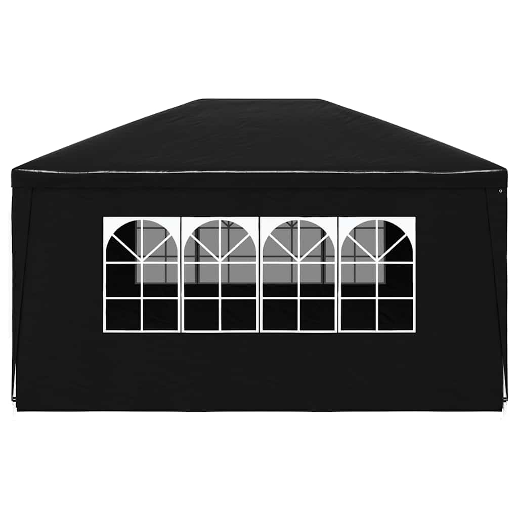 Partyzelt 3x4 m Anthrazit Pavillon mit Seitenwänden Festpavillon Gartenpavillon