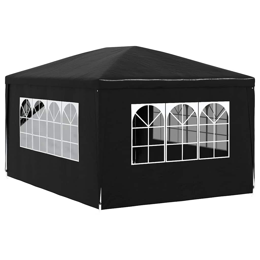 Partyzelt 3x4 m Anthrazit Pavillon mit Seitenwänden Festpavillon Gartenpavillon