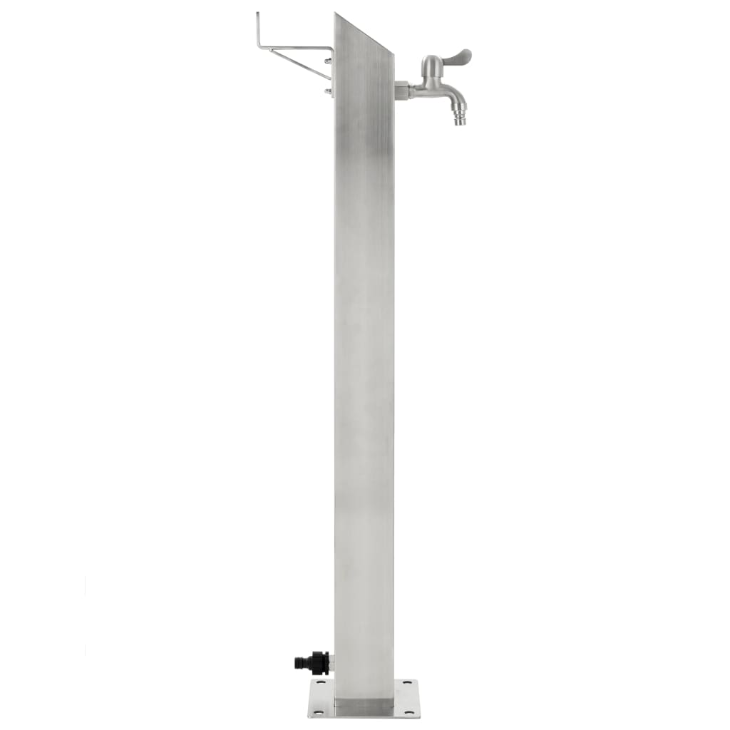 Garten-Wassersäule Edelstahl Quadratisch 8x8x95 cm Zapfsäule Gartenwasser