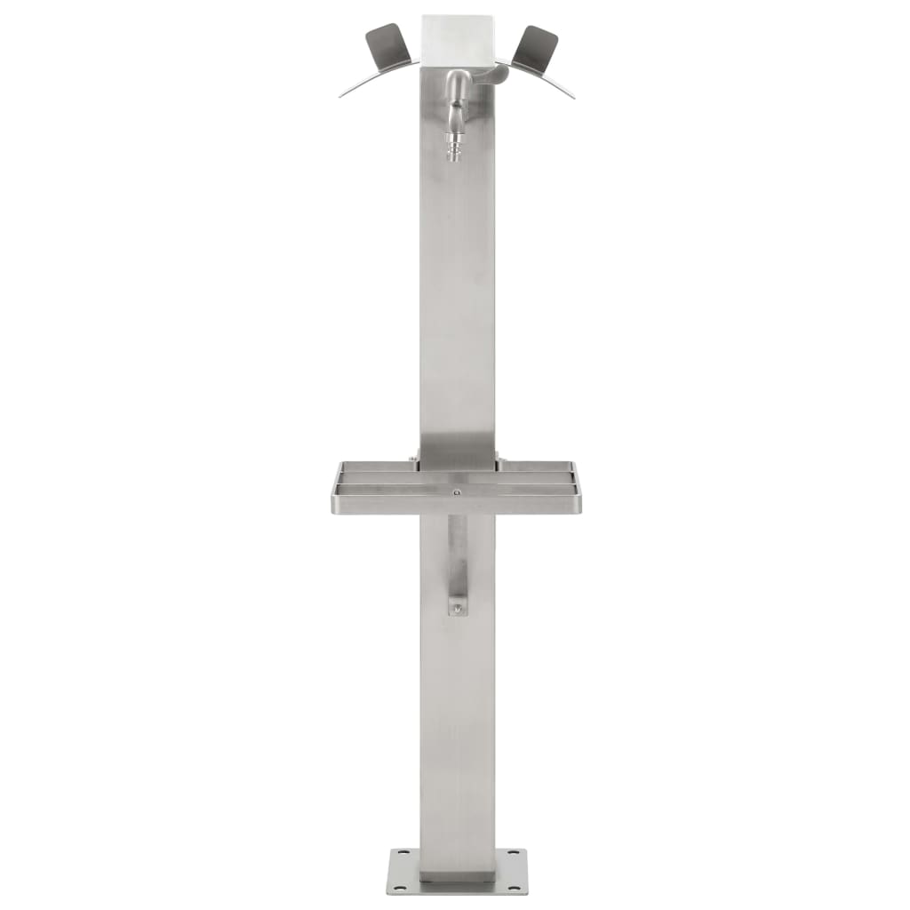 Garten-Wassersäule Edelstahl Quadratisch 8 x 8 x 95 cm silber Zapfsäule