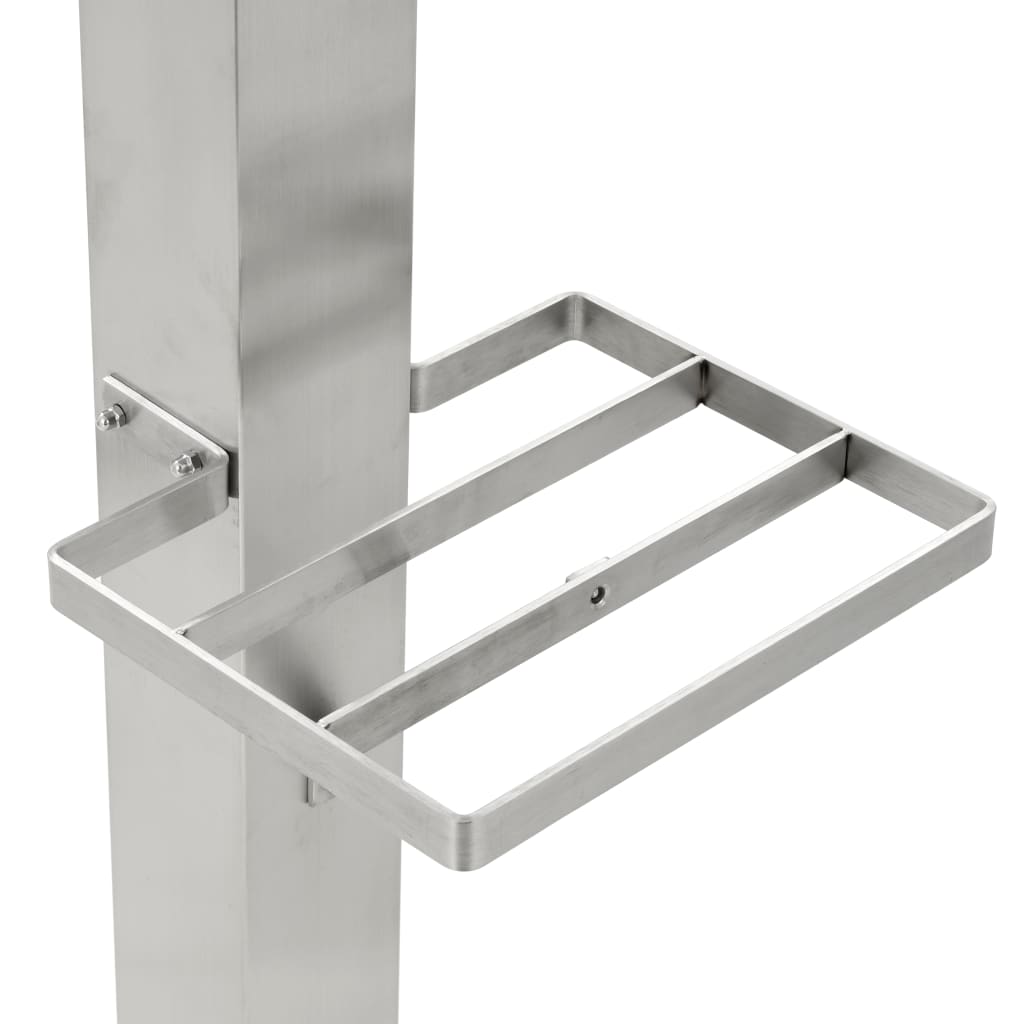 Garten-Wassersäule Edelstahl Quadratisch 8 x 8 x 95 cm silber Zapfsäule