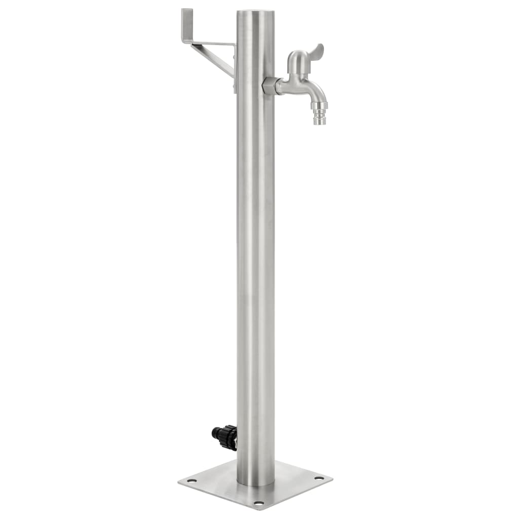 Garten-Wassersäule Edelstahl Rund 5,1 x 65 cm Zapfsäule Wasserspender