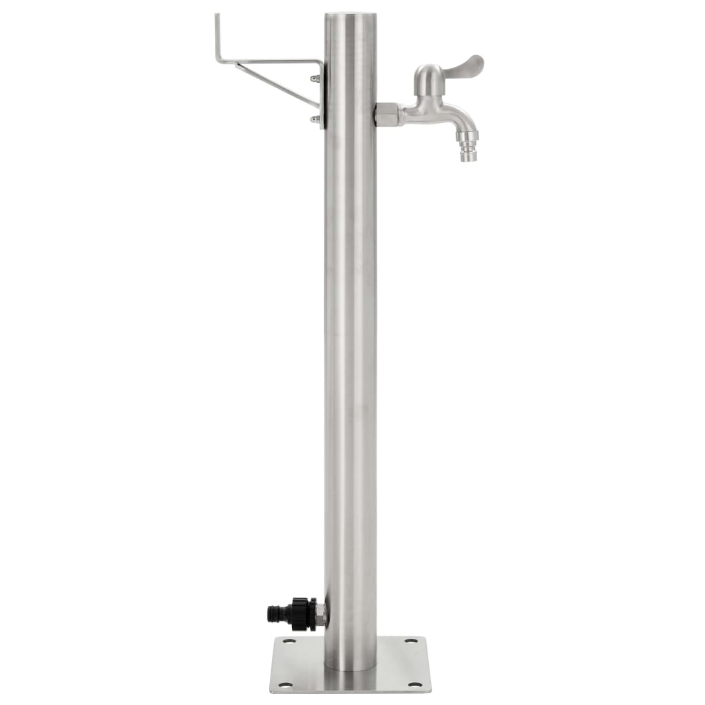Garten-Wassersäule Edelstahl Rund 5,1 x 65 cm Zapfsäule Wasserspender