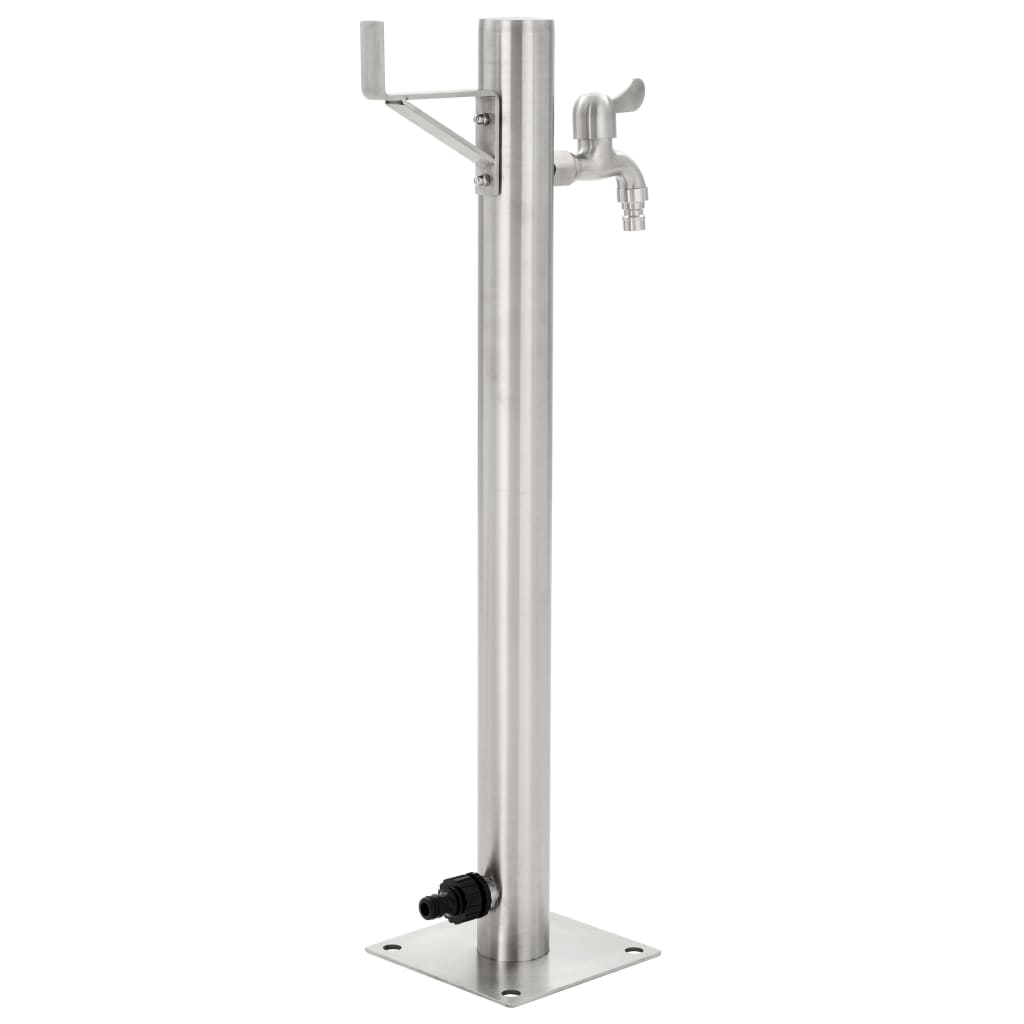 Garten-Wassersäule Edelstahl Rund 5,1 x 65 cm Zapfsäule Wasserspender