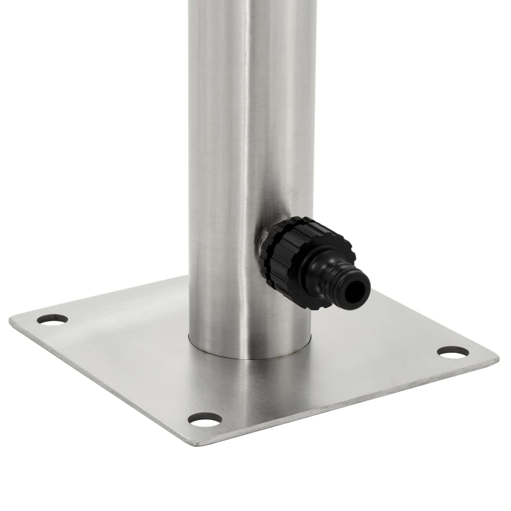 Garten-Wassersäule Edelstahl Rund 5,1 x 65 cm Zapfsäule Wasserspender