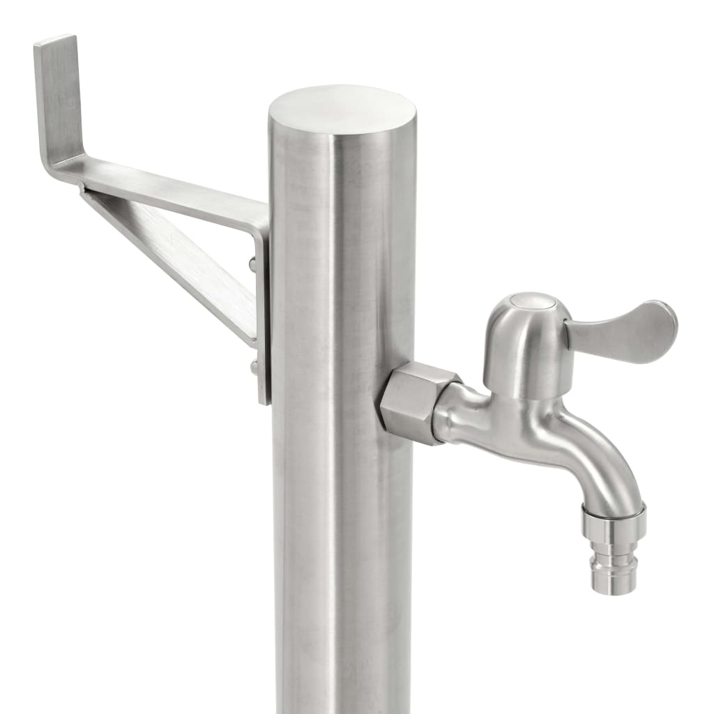 Garten-Wassersäule Edelstahl Rund 5,1 x 65 cm Zapfsäule Wasserspender