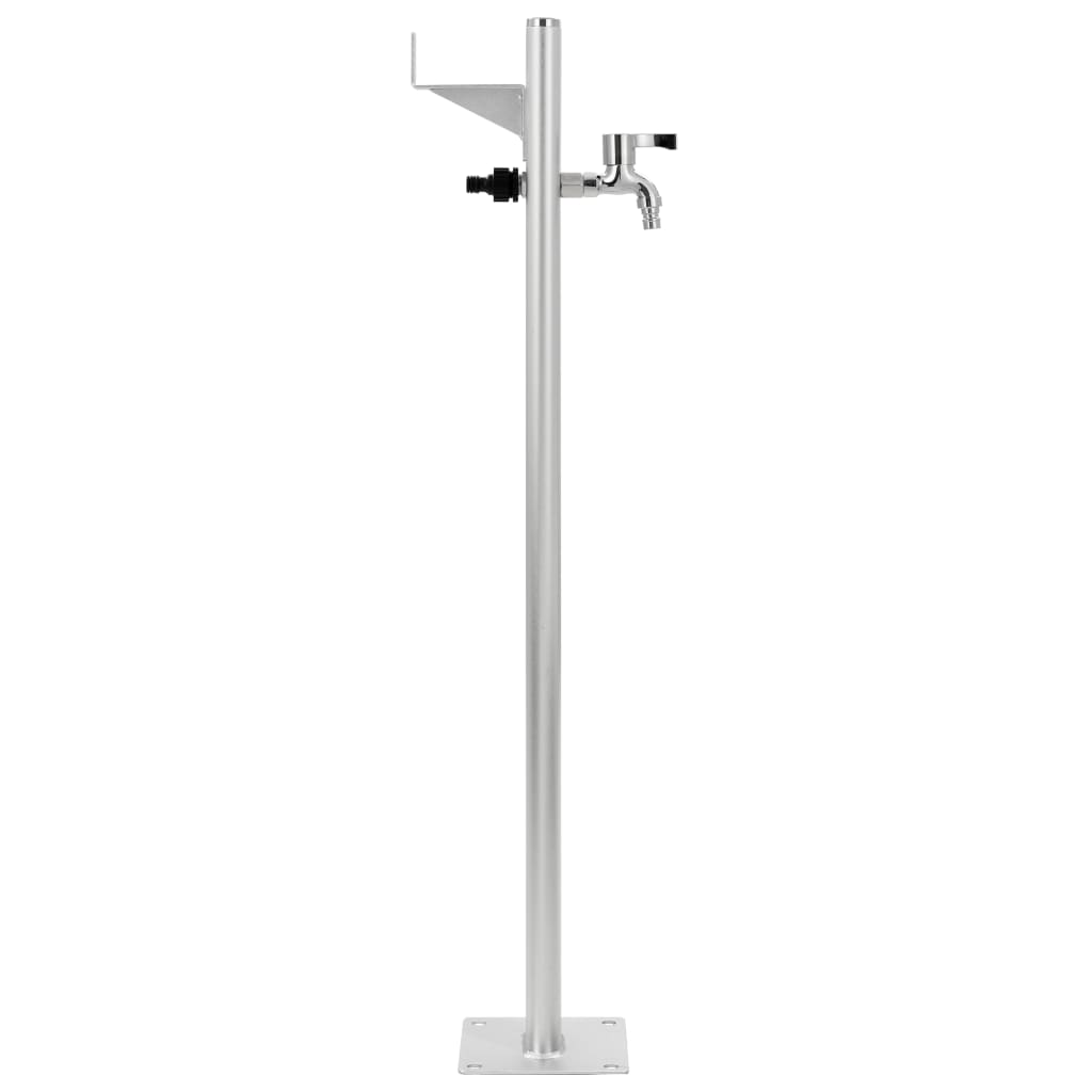 Garten-Wassersäule Aluminium 7 x 3 x 95 cm silber Zapfsäule Wasserspender