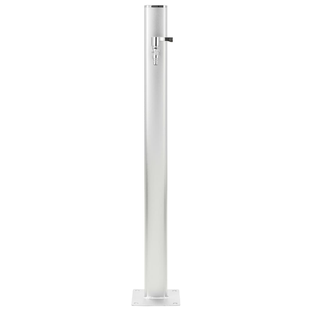 Garten-Wassersäule Aluminium 7 x 3 x 95 cm silber Zapfsäule Wasserspender