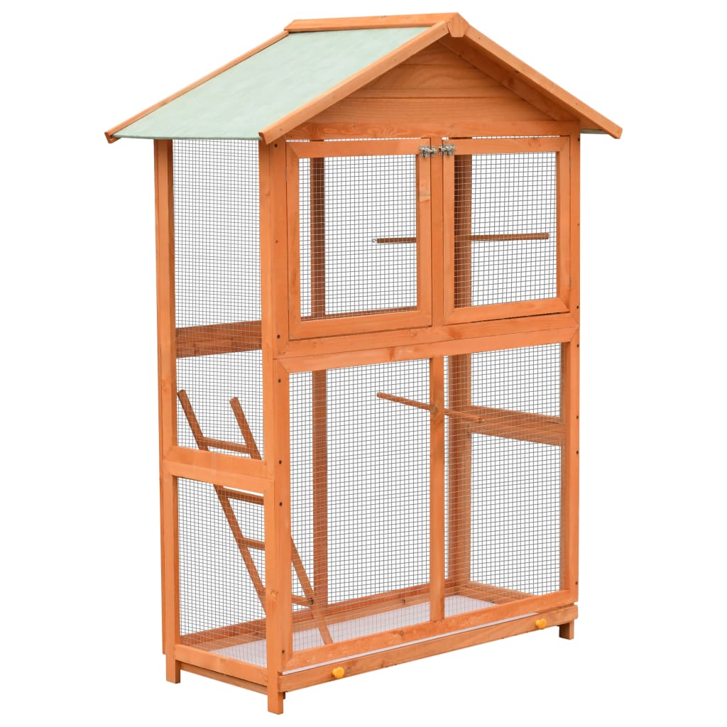Vogelkäfig Kiefer Tannenholz Massiv 120 x 60 x 168 cm Vogelhaus Voliere