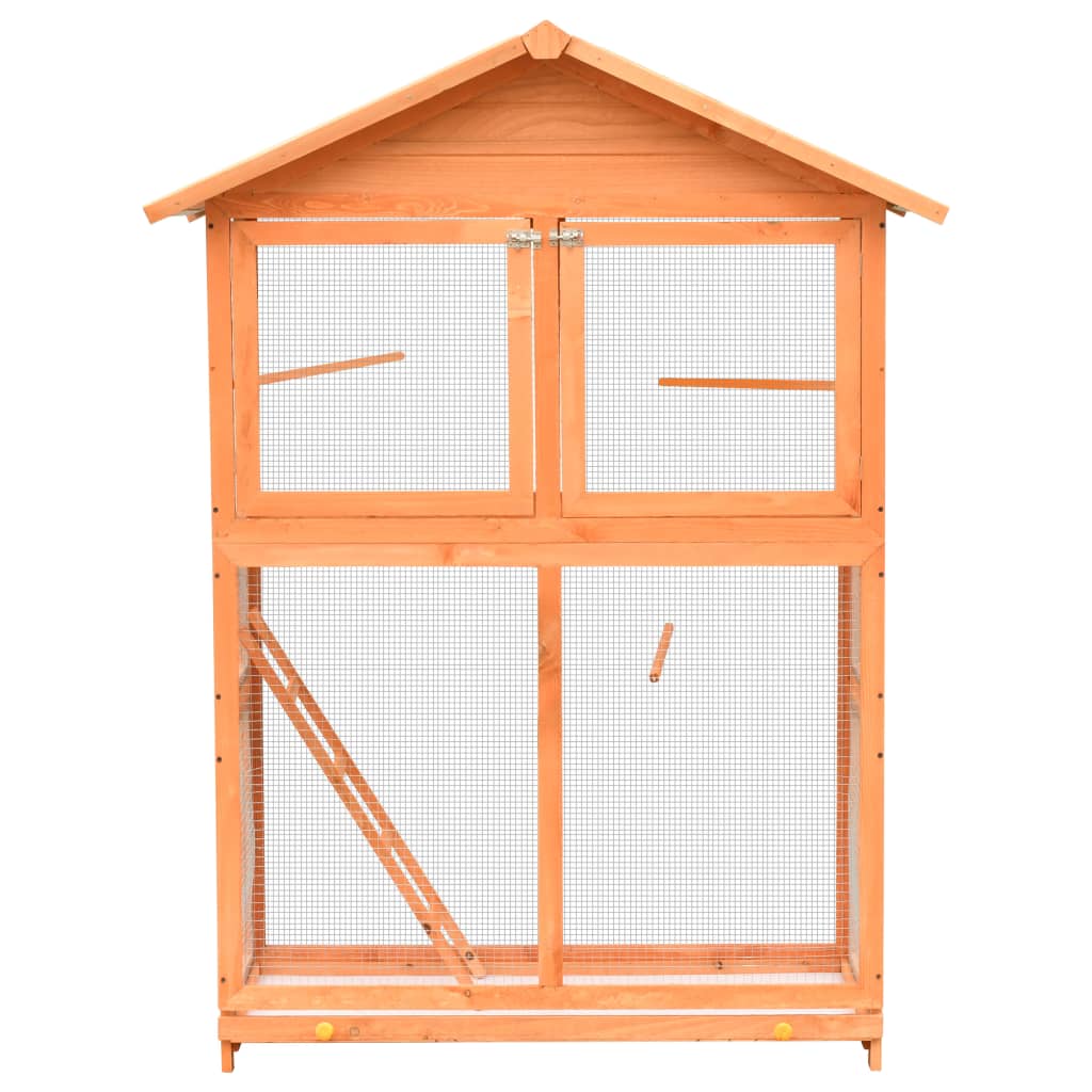 Vogelkäfig Kiefer Tannenholz Massiv 120 x 60 x 168 cm Vogelhaus Voliere