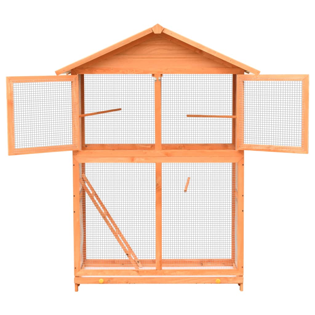 Vogelkäfig Kiefer Tannenholz Massiv 120 x 60 x 168 cm Vogelhaus Voliere