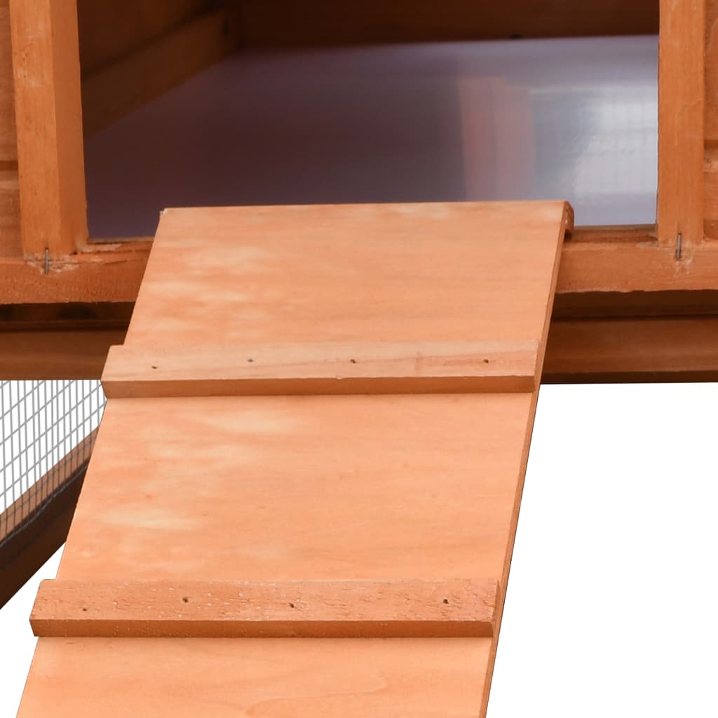 Kaninchenstall 303 x 60 x 86 cm Hasenstall mit Freilauf Holz Massiv