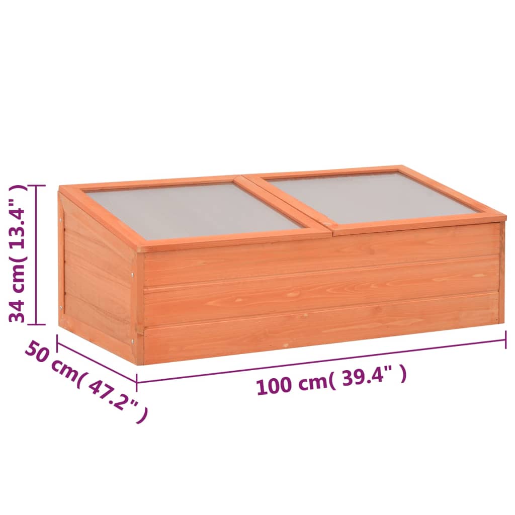 Gewächshaus Holz 100x50x34 cm Frühbeet Anzuchtbeet