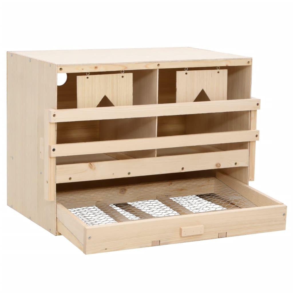 Legenest Hühnernest 2 Fächer 63 x 40 x 45 cm Massivholz Kiefer + MDF Abrollnest natur