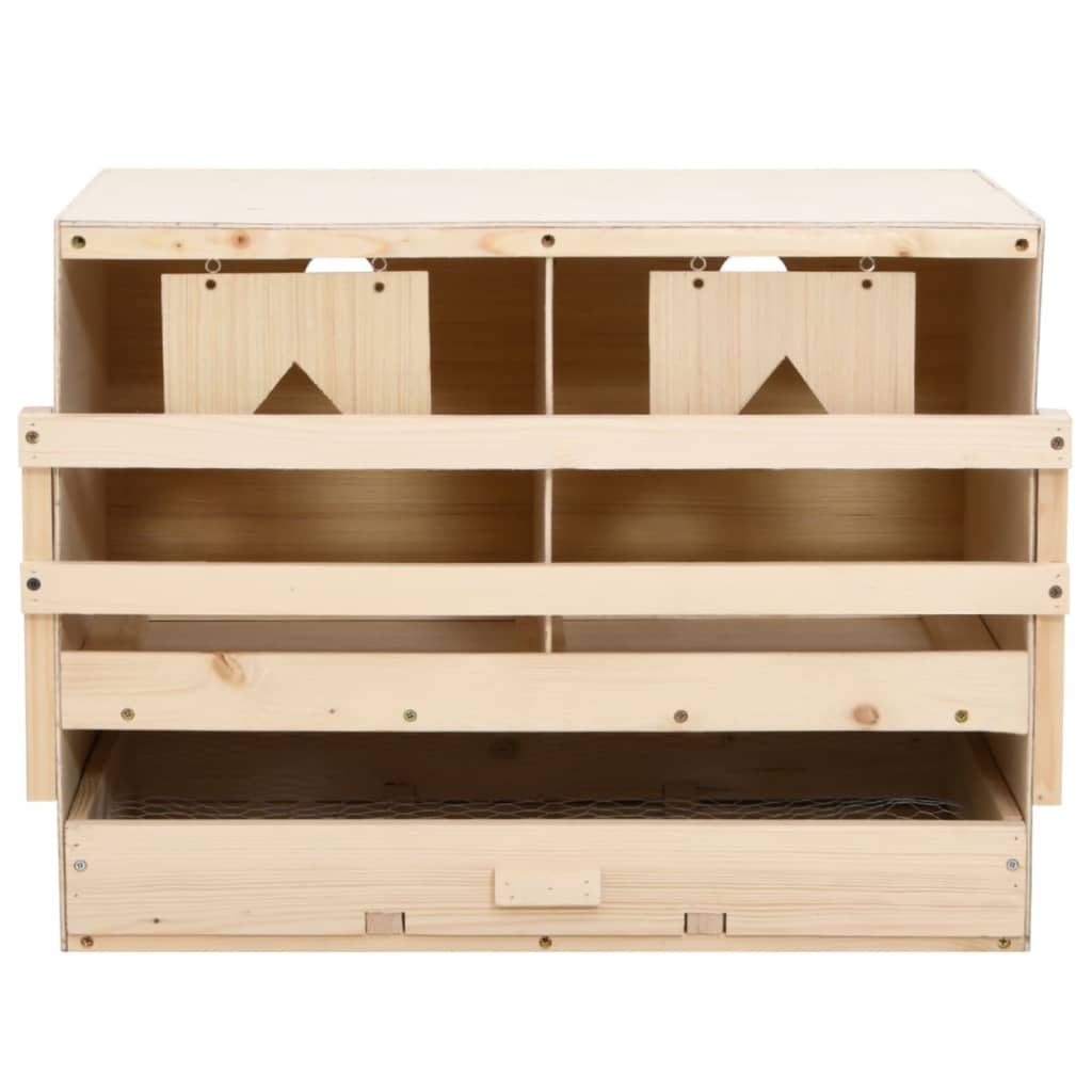 Legenest Hühnernest 2 Fächer 63 x 40 x 45 cm Massivholz Kiefer + MDF Abrollnest natur