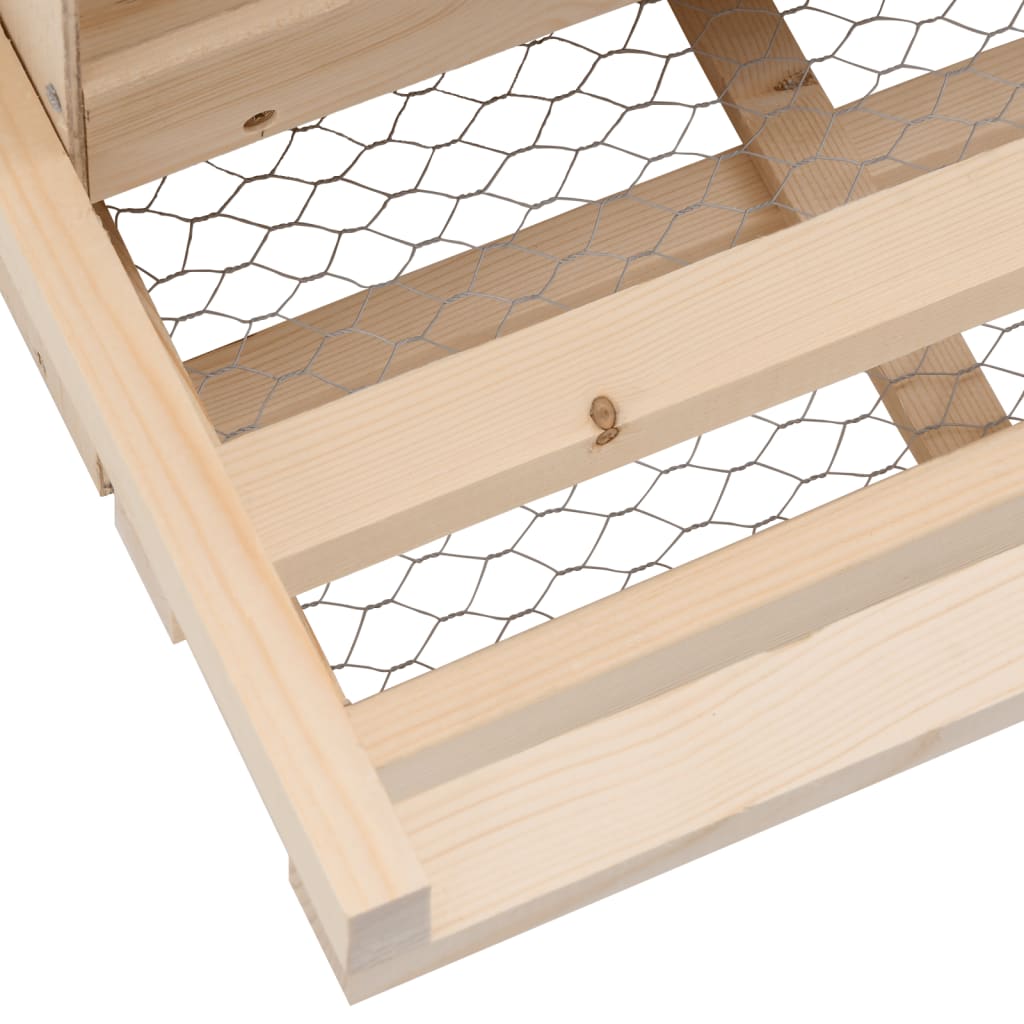 Legenest Hühnernest 2 Fächer 63 x 40 x 45 cm Massivholz Kiefer + MDF Abrollnest natur