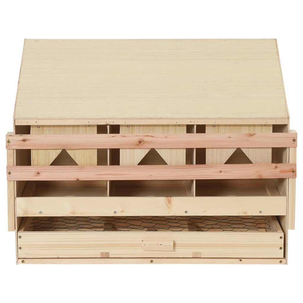 Legenest Hühnernest 3 Fächer 72 x 33 x 54 cm Massivholz Kiefer + MDF Abrollnest natur