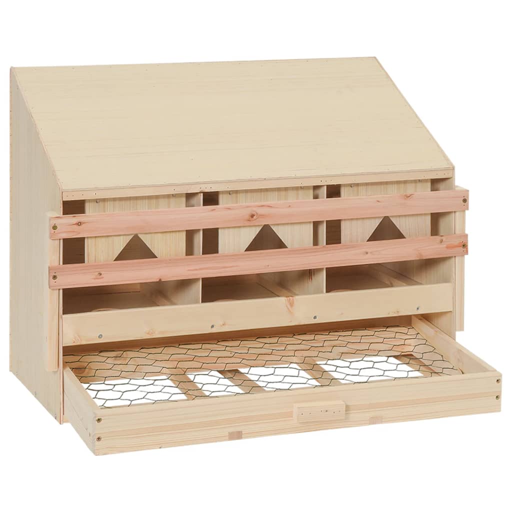 Legenest Hühnernest 3 Fächer 72 x 33 x 54 cm Massivholz Kiefer + MDF Abrollnest natur
