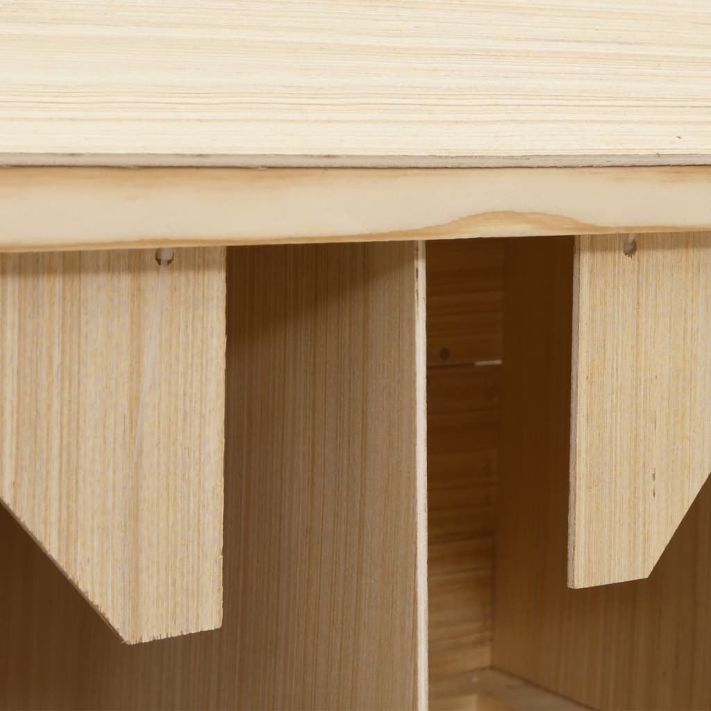 Legenest Hühnernest 3 Fächer 72 x 33 x 54 cm Massivholz Kiefer + MDF Abrollnest natur