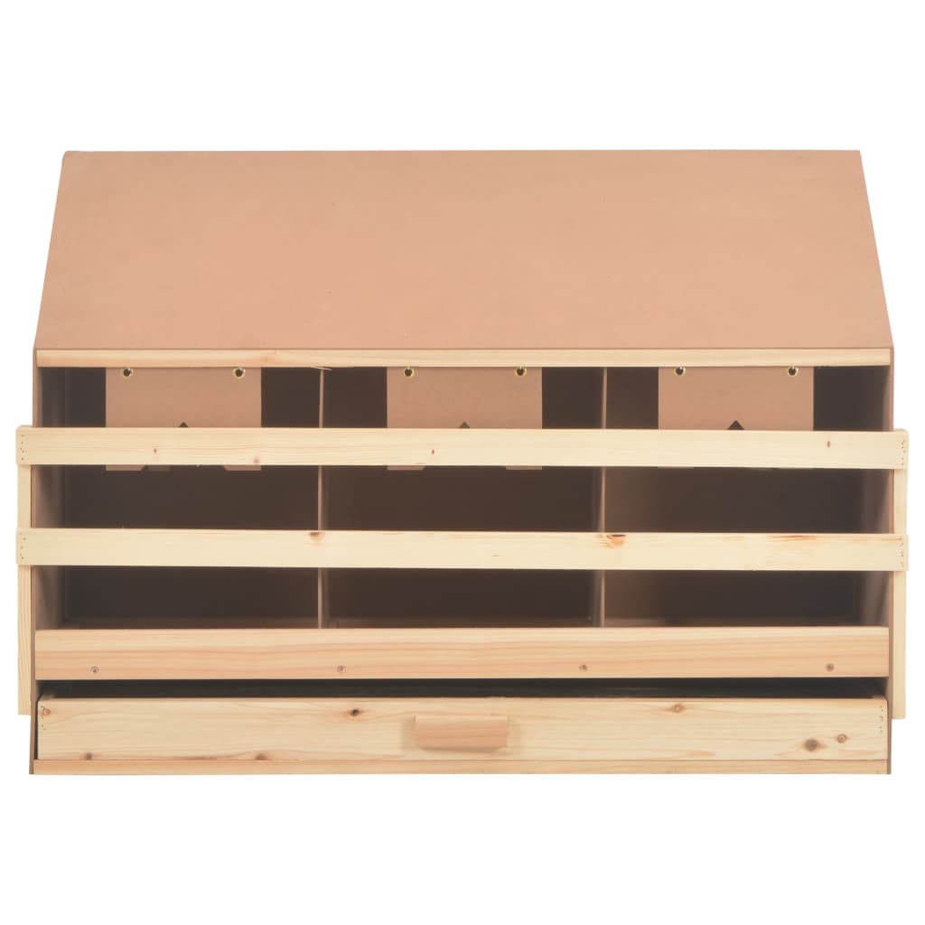 Legenest Hühnernest 3 Fächer 93 x 40 x 65 cm Massivholz Kiefer + MDF Abrollnest natur