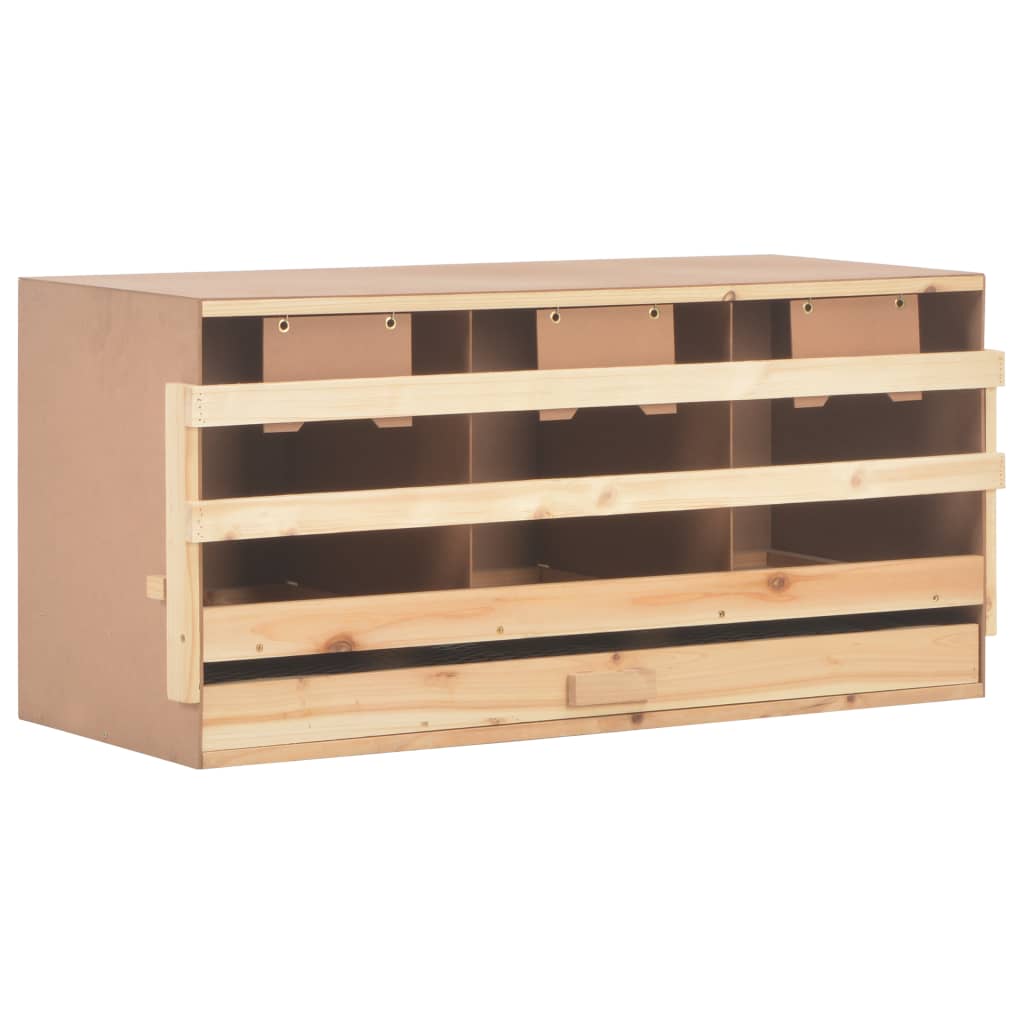 Legenest Hühnernest 3 Fächer 96 x 40 x 45 cm Massivholz Kiefer + MDF Abrollnest natur