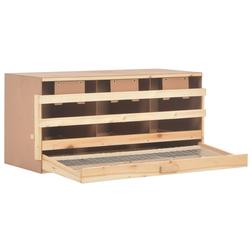 Legenest Hühnernest 3 Fächer 96 x 40 x 45 cm Massivholz Kiefer + MDF Abrollnest natur
