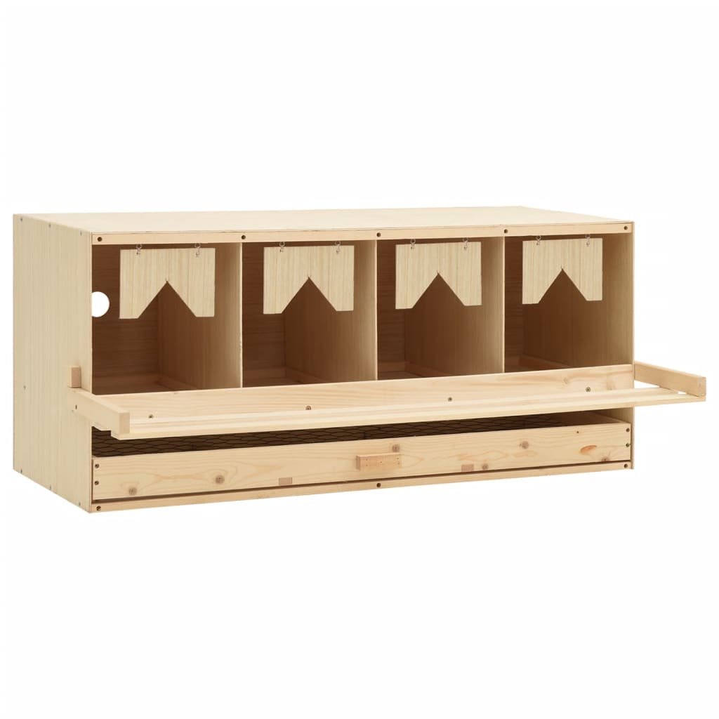 Legenest Hühnernest 4 Fächer 106 x 40 x 45 cm Massivholz Kiefer + MDF Abrollnest natur
