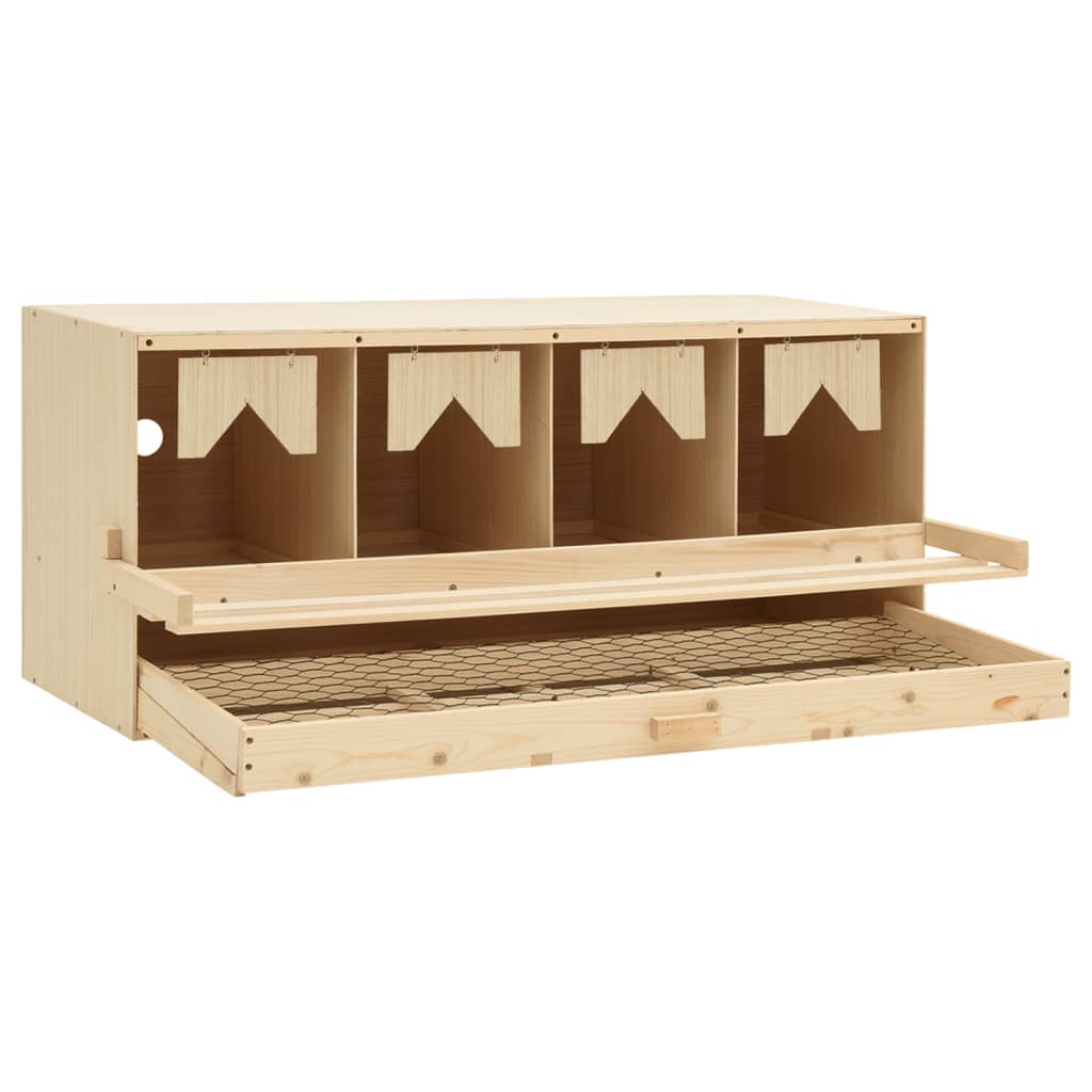 Legenest Hühnernest 4 Fächer 106 x 40 x 45 cm Massivholz Kiefer + MDF Abrollnest natur