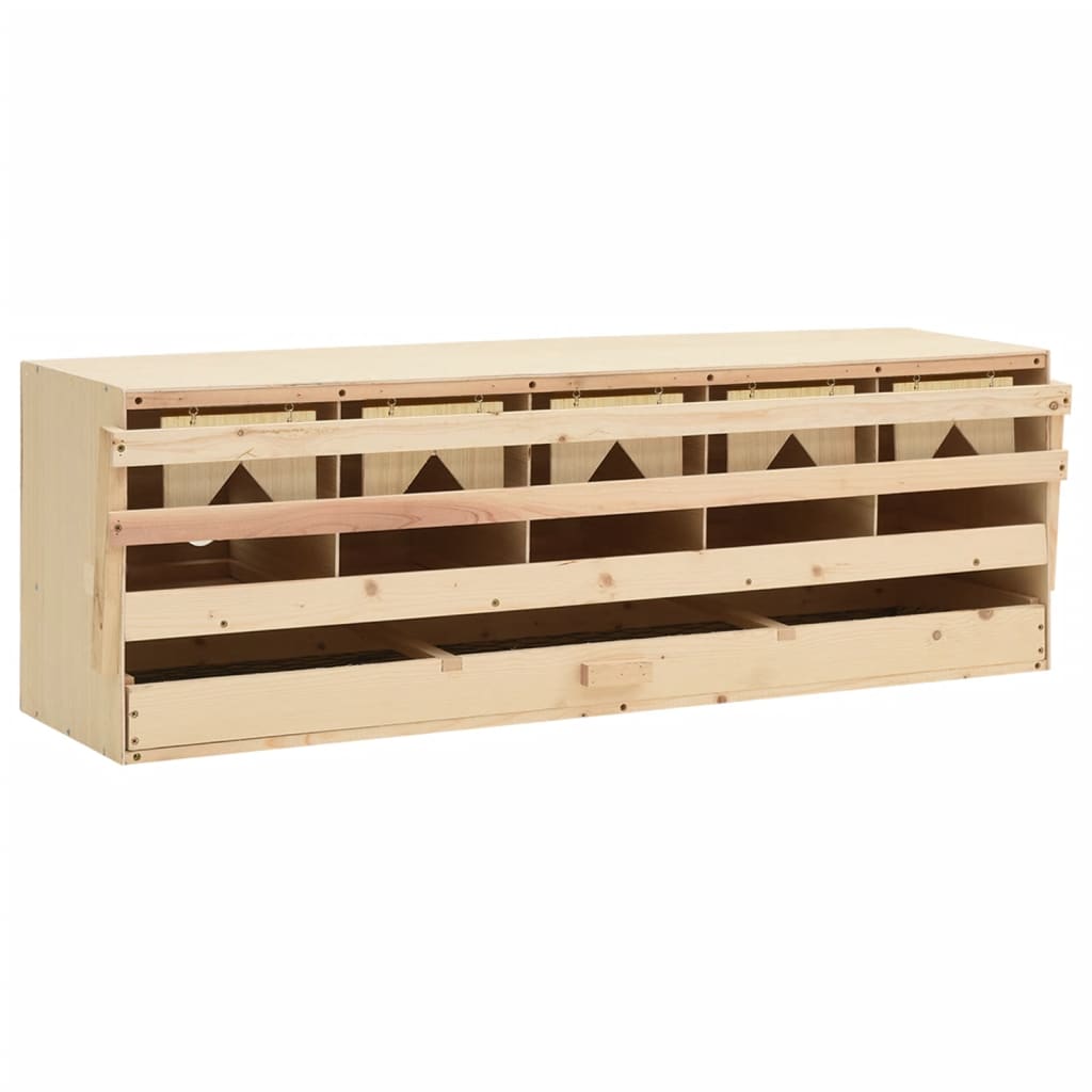Legenest Hühnernest 5 Fächer 117 x 33 x 38 cm Massivholz Kiefer + MDF Abrollnest natur