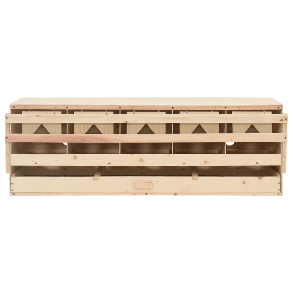 Legenest Hühnernest 5 Fächer 117 x 33 x 38 cm Massivholz Kiefer + MDF Abrollnest natur