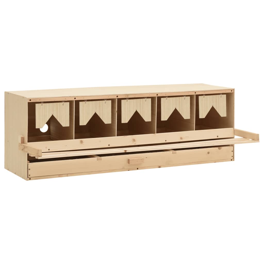 Legenest Hühnernest 5 Fächer 117 x 33 x 38 cm Massivholz Kiefer + MDF Abrollnest natur