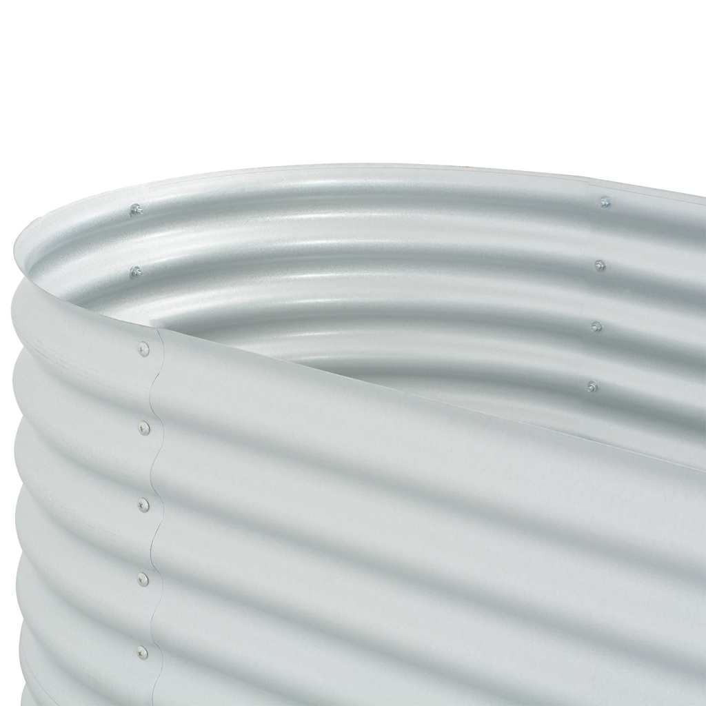 Garten-Hochbeet 240 x 80 x 81 cm Verzinkter Stahl Silbern Pflanzkasten oval