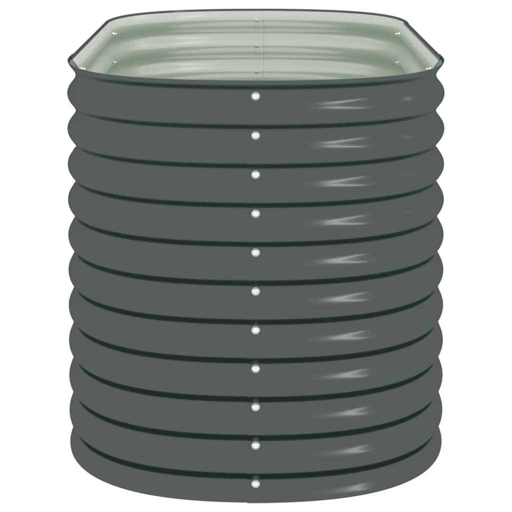 Garten-Hochbeet 160x80x81 cm Verzinkter Stahl Grau Pflanzkübel oval