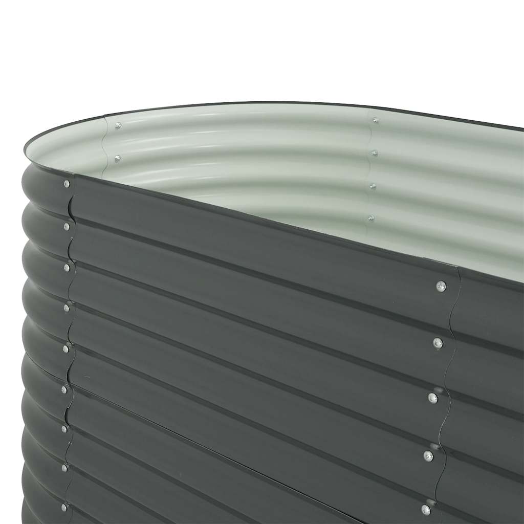 Garten-Hochbeet 160x80x81 cm Verzinkter Stahl Anthrazit Pflanzkübel oval