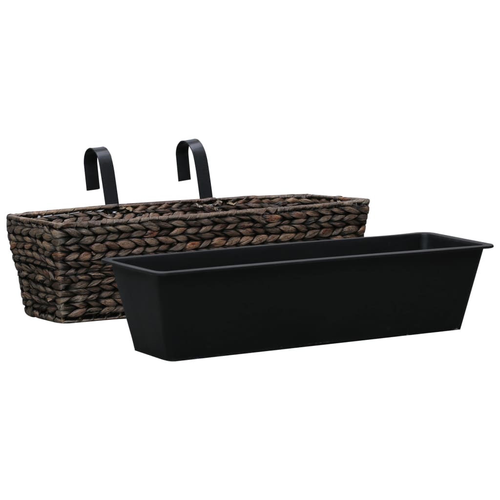 Balkon-Blumenkasten Pflanzkübel 2 Stk. Wasserhyazinthe Braun 60 cm