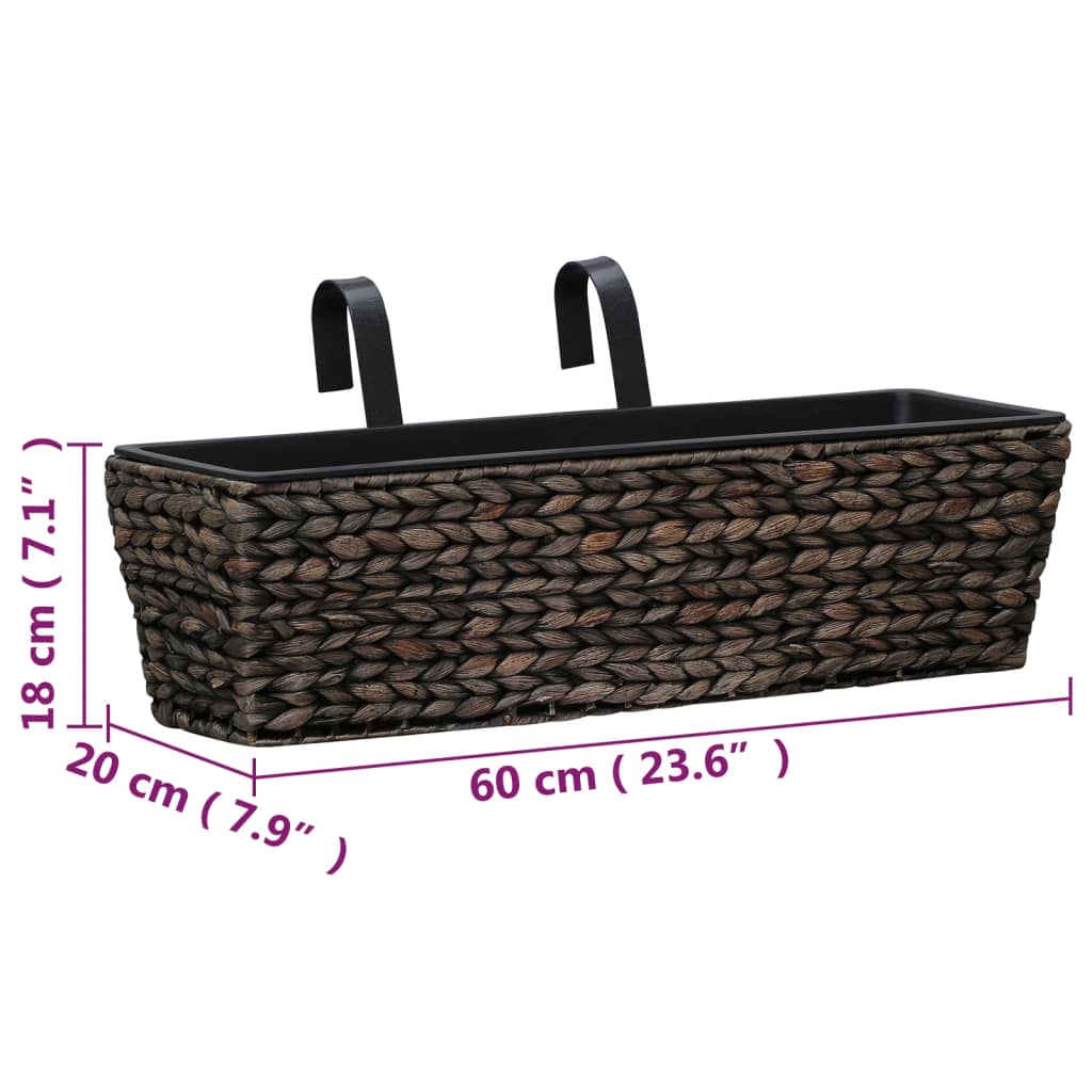 Balkon-Blumenkasten Pflanzkübel 2 Stk. Wasserhyazinthe Braun 60 cm